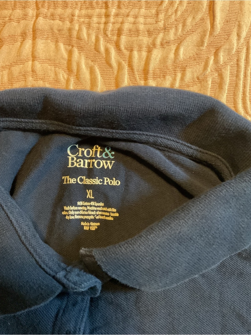 croft & barrow Navy Classic Polo - Picture 3 of 4